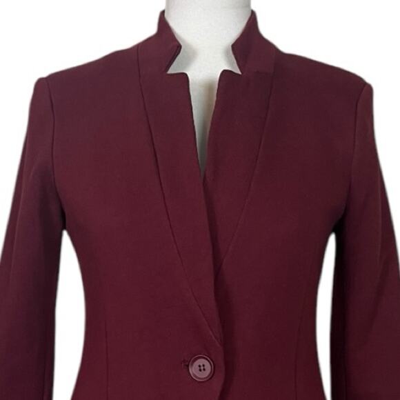 Gibson Knit Blazer Notch Collar Single Button Burgundy Women’s Size XS - Picture 6 of 12